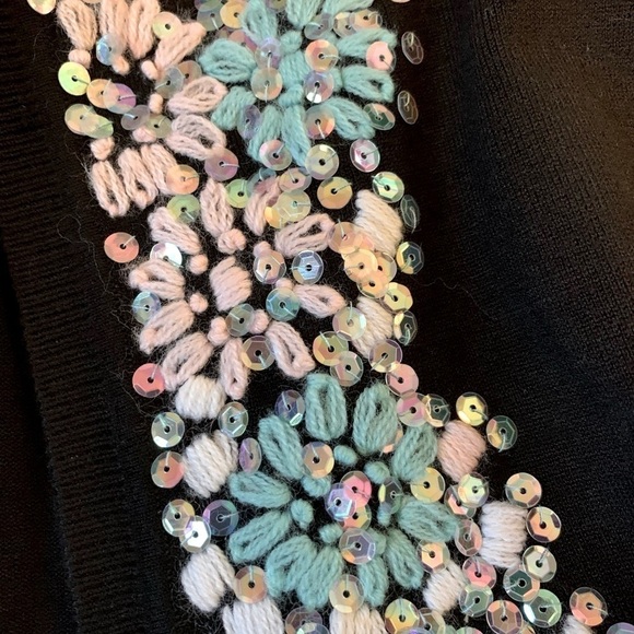 NWT INC International Concepts Black Sequin Shrug Sweater Size Small - Picture 5 of 8